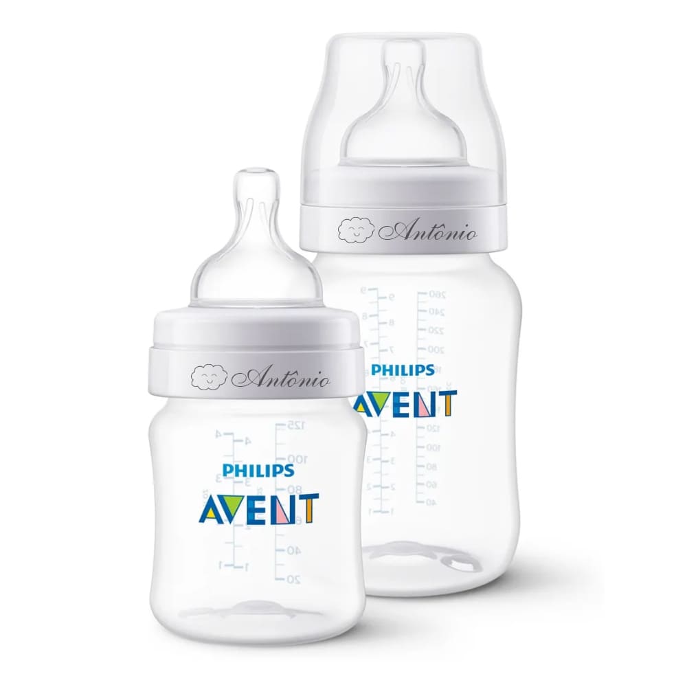 Kit 2 Mamadeiras Clássica Anticólica 125ml e 330ml Avent - Branca